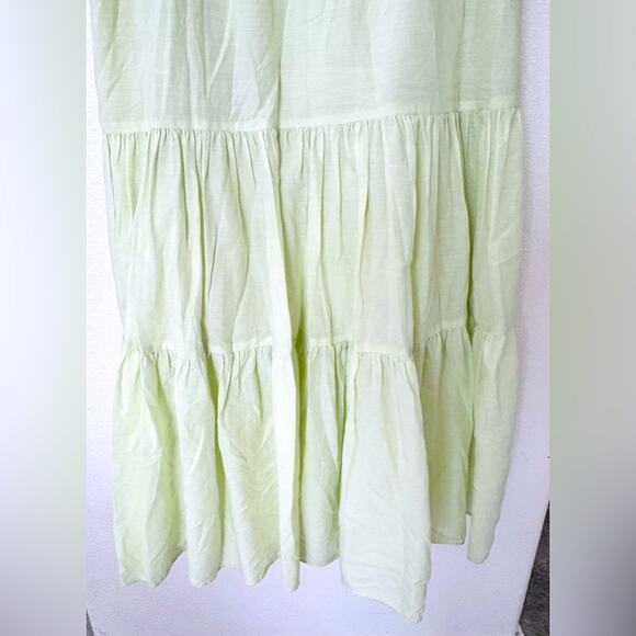 Banana Republic Pale Green Tiered Dress Pockets Womens Sz L Petite EUC - Picture 3 of 7